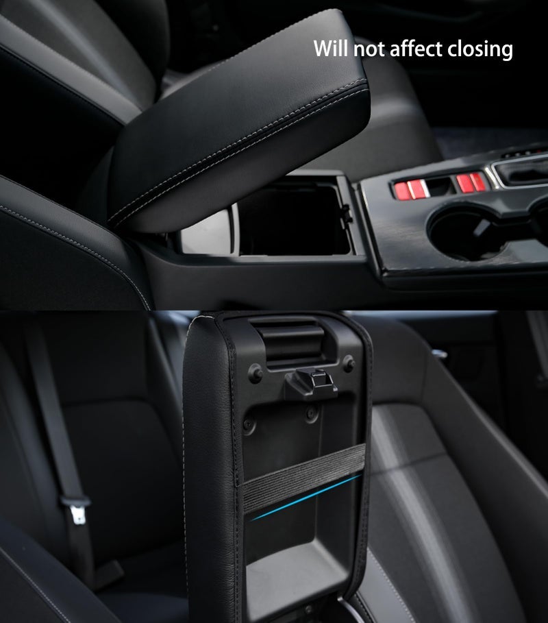 ثينيس لصندوق مسند الذراع من الجيل الحادي عشر، غطاء صندوق الكونسول المركزي، منظم تخزين الكونسول الوسطي، واقي جلدي، متوافق مع هوندا سيفيك 2022، 2023، 2024، 2025 مع CVT - خط رمادي - Image 3